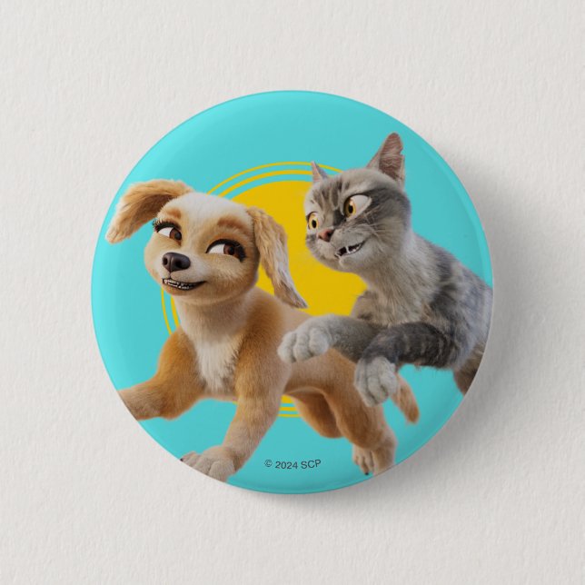 Gracie & Pedro Unleashed Button (Front)