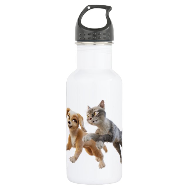Gracie & Pedro Unleashed Stainless Steel Water Bottle (Front)