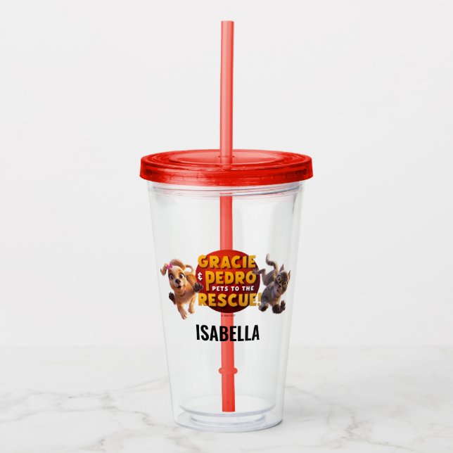 Gracie & Pedro Watch Party Favor Acrylic Tumbler (Front)