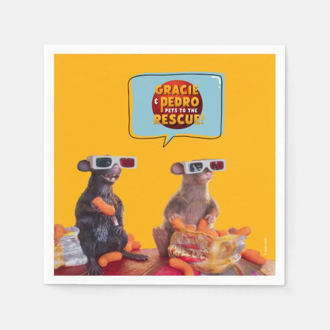 Gracie & Pedro Watch Party Napkins (Front)