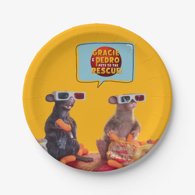 Gracie & Pedro Watch Party Paper Plates (Front)