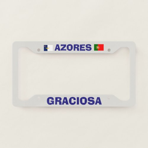 Graciosa Azores Custom License Plate Frame