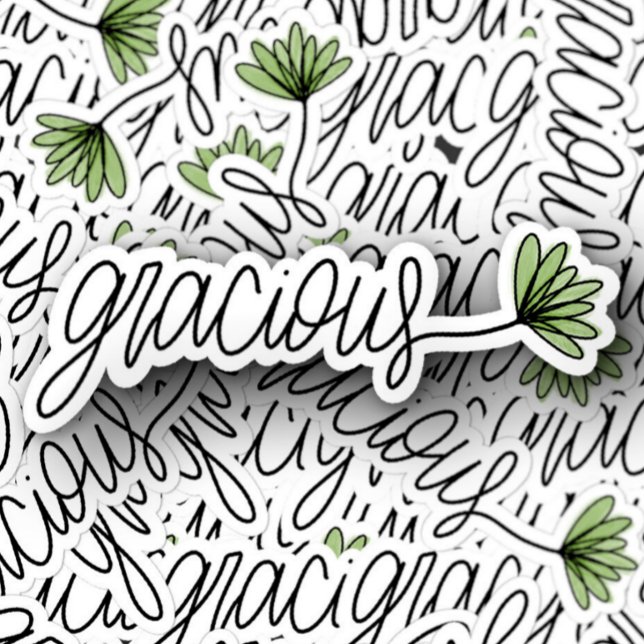 Gracious Affirmation Sticker | Die-Cut Sticker (Gracious Affirmation Sticker by PiggyPrints Stickers. )