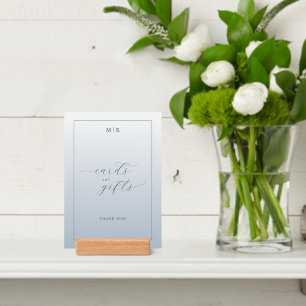 Gracious Blue Gradient Cursive Table Sign Holder