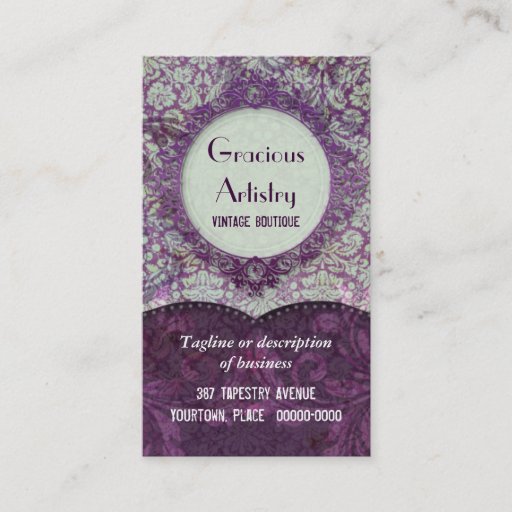 Customizable Gracious Damask Business Cards