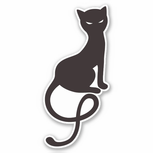 black cat sticker