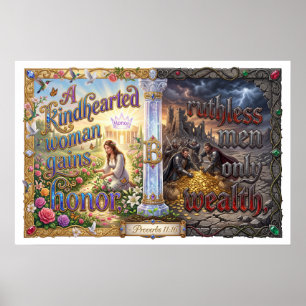 Gracious Woman Gains Honor Ruthless Men Gain Wealt Poster
