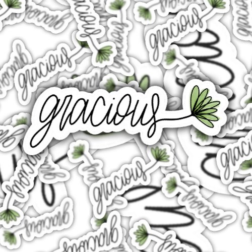 Gracious Word Flower Laptop  Die_Cut Sticker