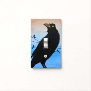 Grackle Austin Texas Bird Avian Wildlife Painting Light Switch Cover