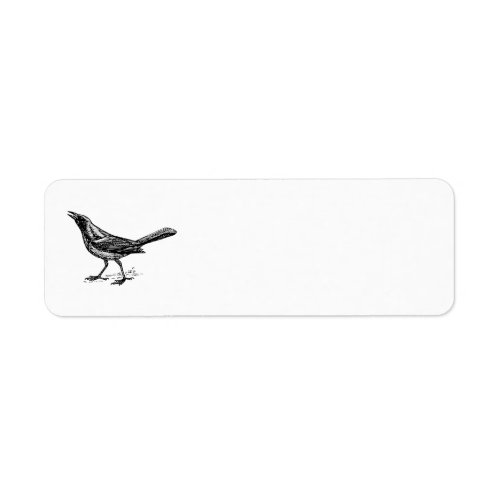 Grackle Bird Vintage Sketch Label
