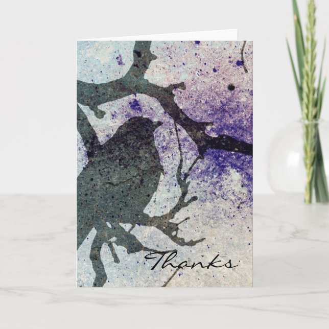 Grackle Grunge, Thanks Letterpress Thank You Card (Front)