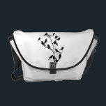 Grackle Shadows Courier Bag<br><div class="desc">This messenger bag features the silhouettes of grackles perched on a tree branch.</div>