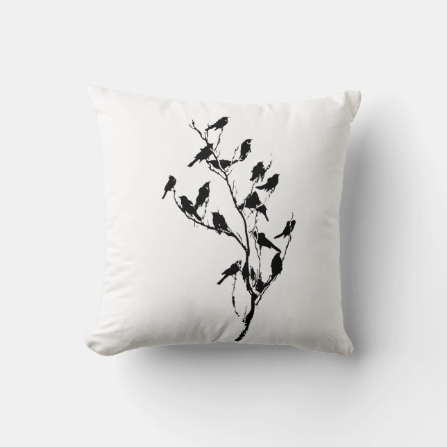 Grackle Shadows Throw Pillow (Front)