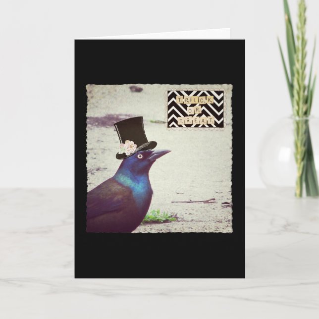 Grackle Trick or Treat Card (Front)