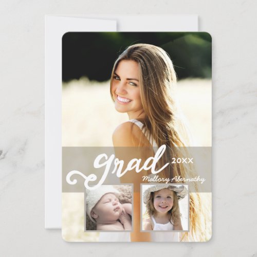 Grad2018 Modern Girl Photo Graduation Announcement
