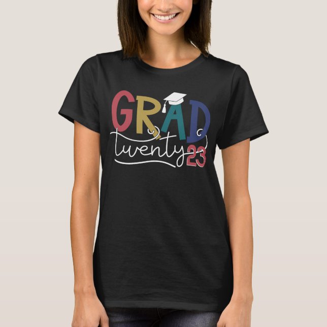 Grad 2023 bold colorful graduation T-Shirt (Front)