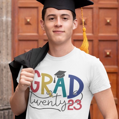Grad 2023 bold colorful graduation T_Shirt