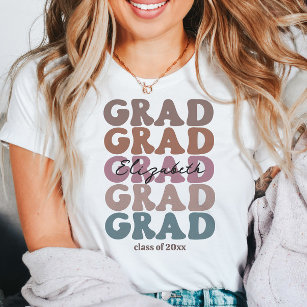 Grad 2023 Senior Class Trendy Graduation Name T-Shirt