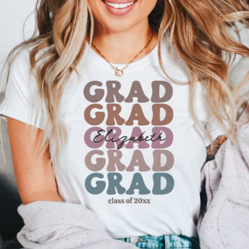Grad 2023 Senior Class Trendy Graduation Name T_Shirt
