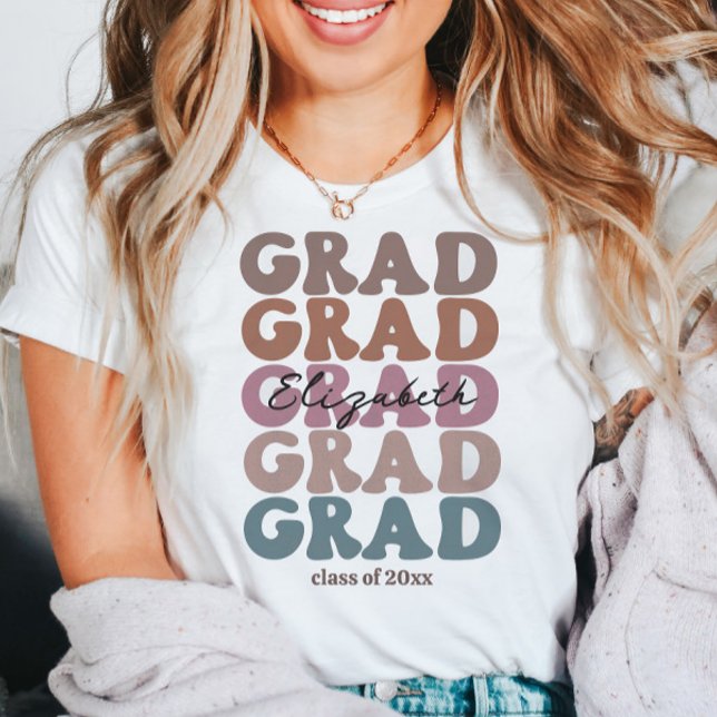 Grad 2023 Senior Class Trendy Graduation Name T-Shirt (Creator Uploaded)