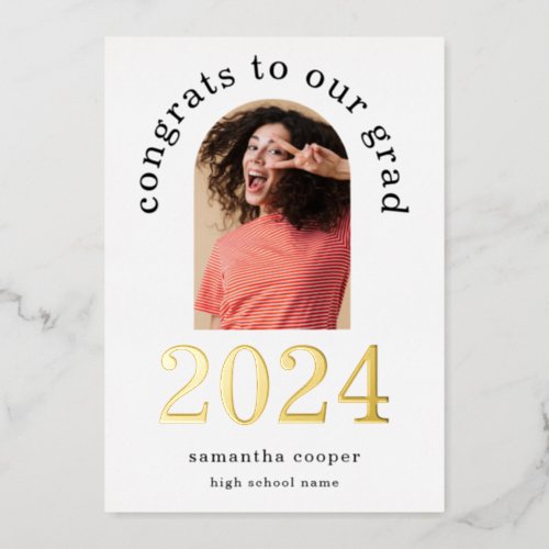 Grad 2024 Arch Photo Real Gold Foil Announcement