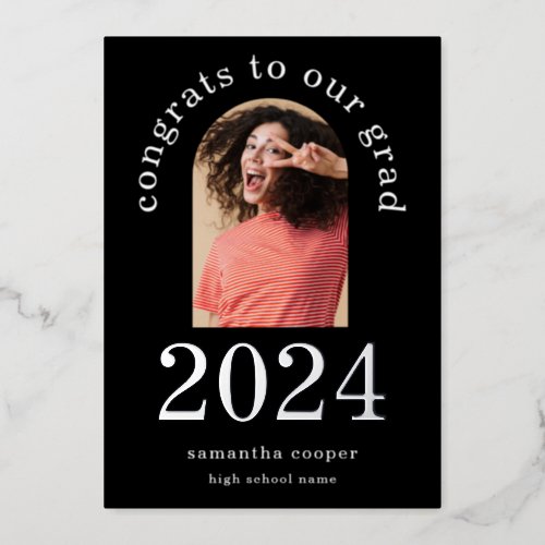 Grad 2024 Arch Photo Silver Foil Announcement