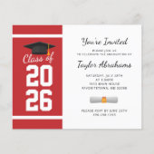 Grad 2024 Red White Graduation Party Invitation (Front)