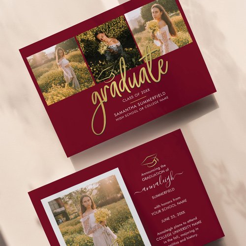 Grad 2025 Photo Collage Graduation Announcement