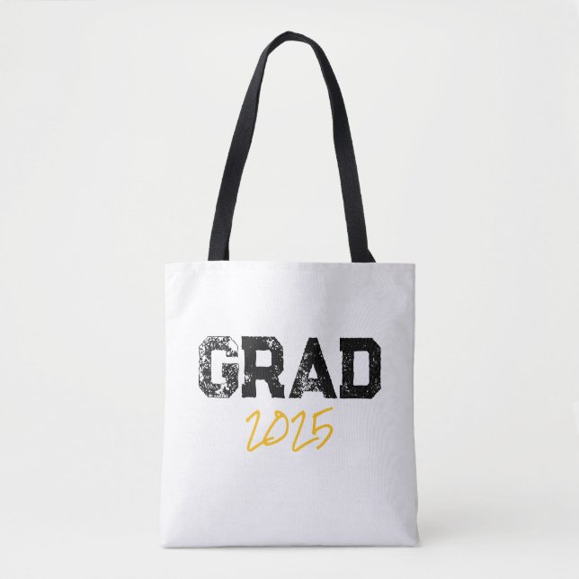 GRAD 2025 School Colors Senior Fun Tote Bag (Front)
