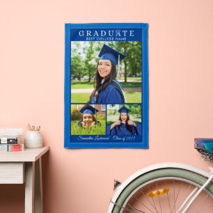 Grad 2025 Script Graduation Photo Keepsake Pennant