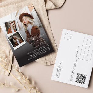 Grad 2026 Open House QR Code 3 Photos Graduation Invitation Postcard