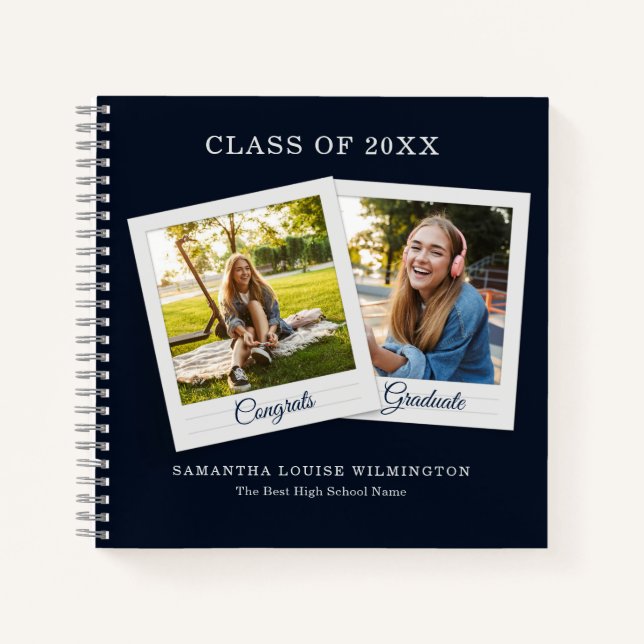 Grad 2026 Photos Script Graduation Guest Book (Front)