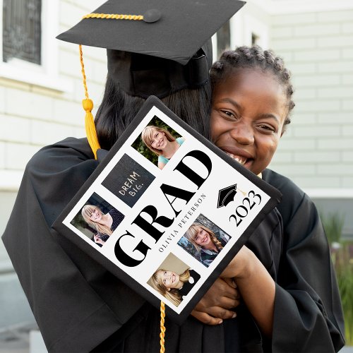Grad 5 Photo Collage Class of 2023 Graduation Cap Topper