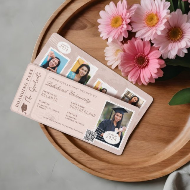 Grad Adventure Awaits Boarding Pass Plane Ticket Invitation (Grad Adventure Awaits Boarding Pass Plane Ticket Invitation)