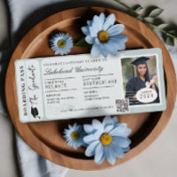 Grad Adventure Awaits Boarding Pass Plane Ticket