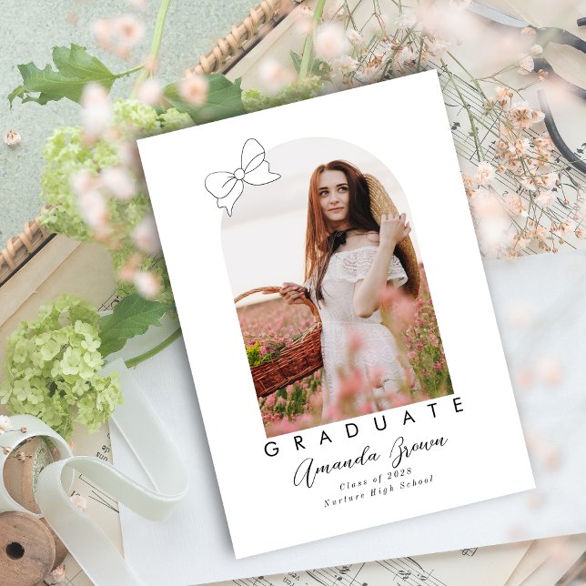 Grad Announcement 2025 Bow Coquette Elegant  (Creator Uploaded)