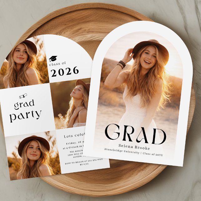 Grad Arch Photo Collage Graduation Announcement (Creator Uploaded)