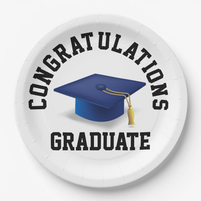 Grad Bash Essentials: Celebrate in Style! Paper Plates (Front)