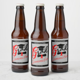 Grad Beer Bottle Label - Toast To Your Success