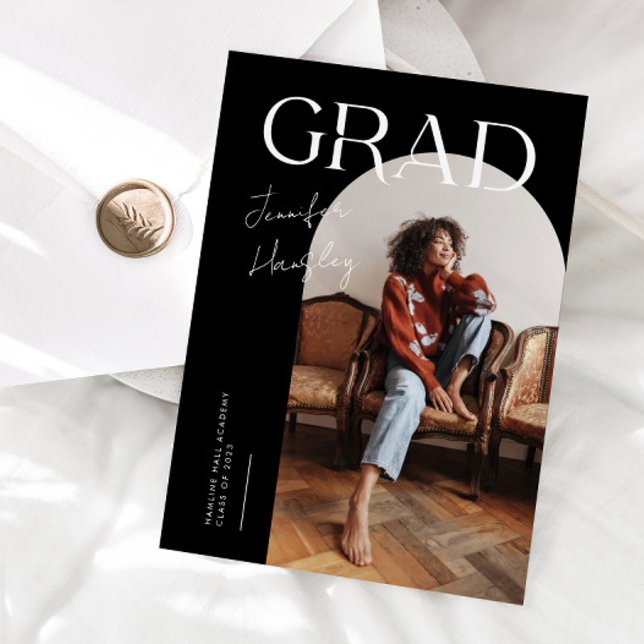 GRAD Black Arch Graduation Announcement (Creator Uploaded)