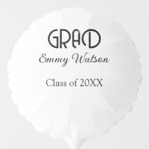 Grad bold letter graduation name class of 20XX sim Balloon