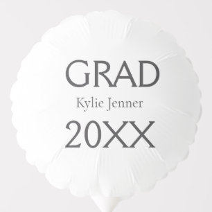 Grad bold letter name 20XX graduation year simple Balloon