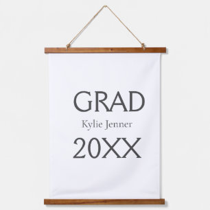 Grad bold letter name 20XX graduation year simple Hanging Tapestry