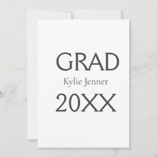 Grad bold letter name 20XX graduation year simple  Invitation