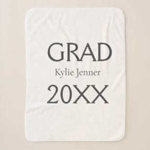 Grad bold letter name 20XX graduation year simple Sherpa Blanket