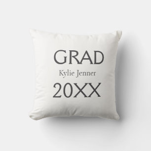 Grad bold letter name 20XX graduation year simple Throw Pillow