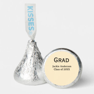 Grad bold letter name class of 20XX yellow pastel Hershey®'s Kisses®
