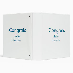 grad boy add name congrats date year text 3 ring binder