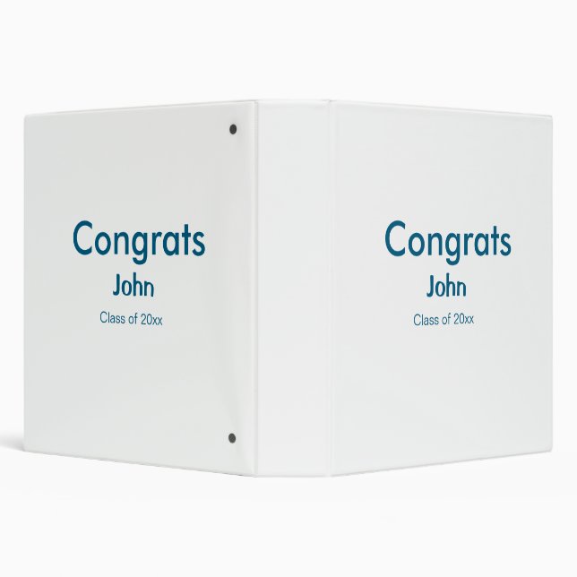 grad boy add name congrats date year text 3 ring binder (Background)