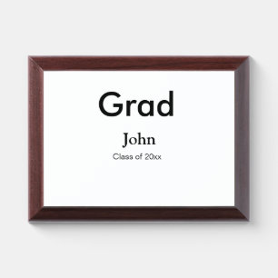 grad boy add name congrats date year text award plaque